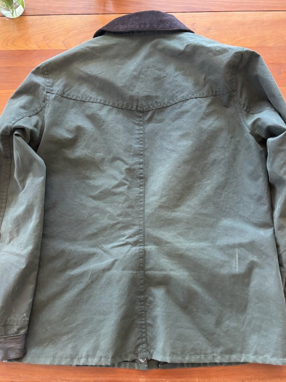 Barbour Shoreline Waxed Jacket Women's US 8 Olive Green - Picture 2 of 13